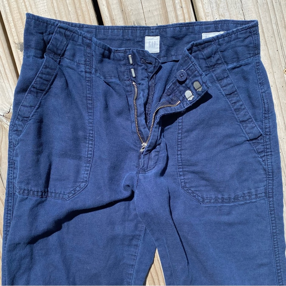 GAP cotton/linen blend wide leg pants